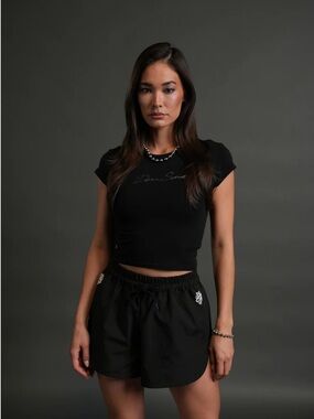 DARC STAR BABY TEE in BLACK